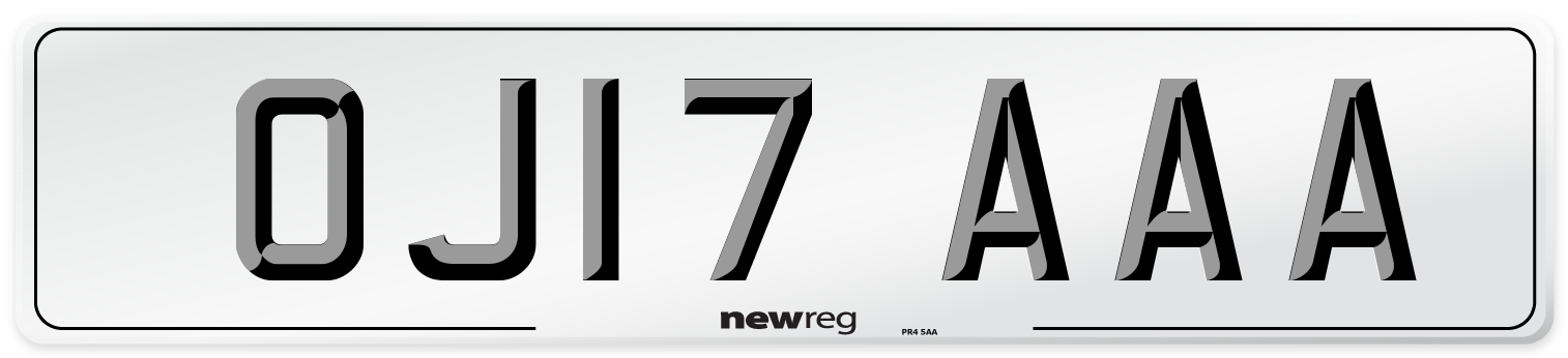OJ17 AAA Number Plate from New Reg